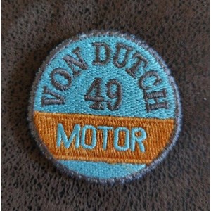 Patch ecusson von Dutch 49 motor bleu orange rare old stock