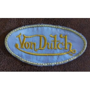 Patch ecusson von Dutch signature ovale doré fond bleu moyen old stock rare