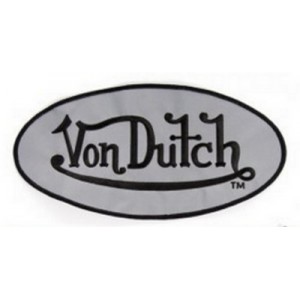 Patch ecusson von Dutch signature ovale noir fond gris oldstock