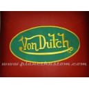 Patch ecusson von Dutch signature ovale jaune fond vert dos large