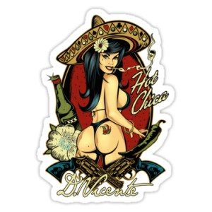 Sticker pin up hot chica d.Vicente 1