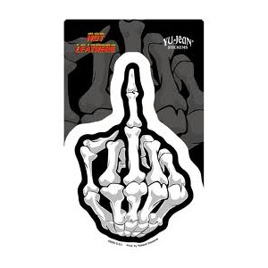 Sticker hot leathers boney finger skull JA223