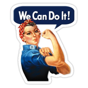 Sticker Pinup oldschool rosie la riveteuse we can do it